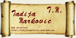 Tadija Marković vizit kartica
